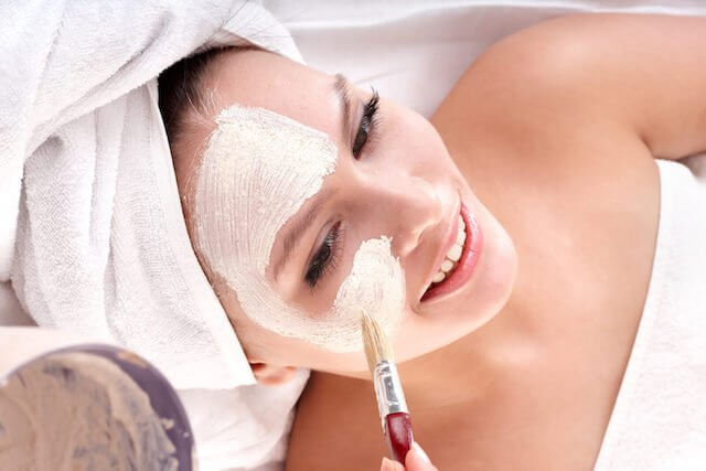 Applying Facial Clay Mask