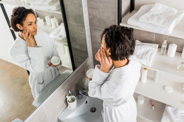 Applying Facial Night Cream