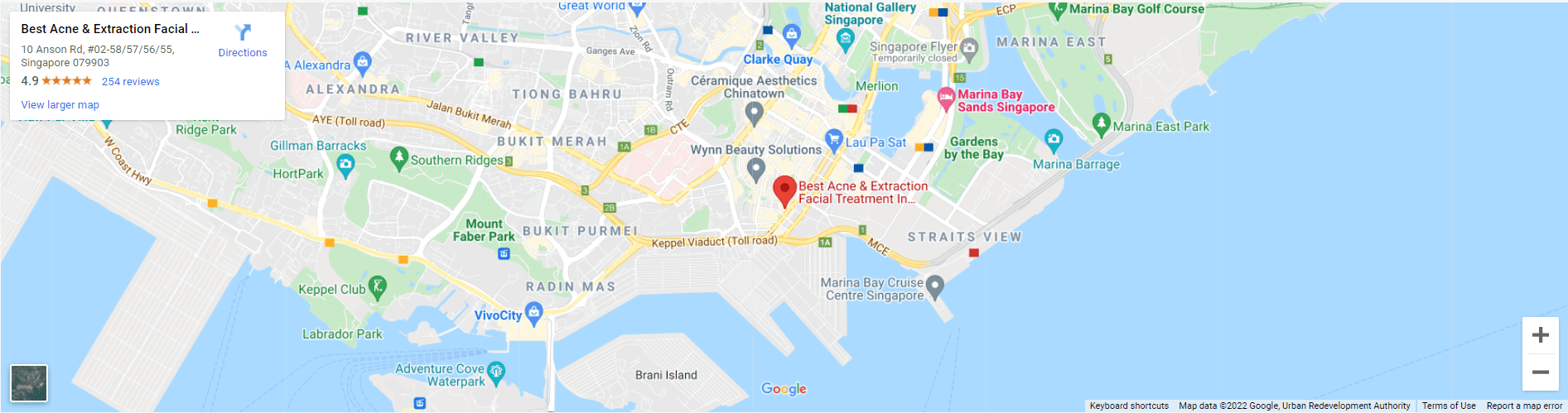 Best Acne Facial Singapore Map
